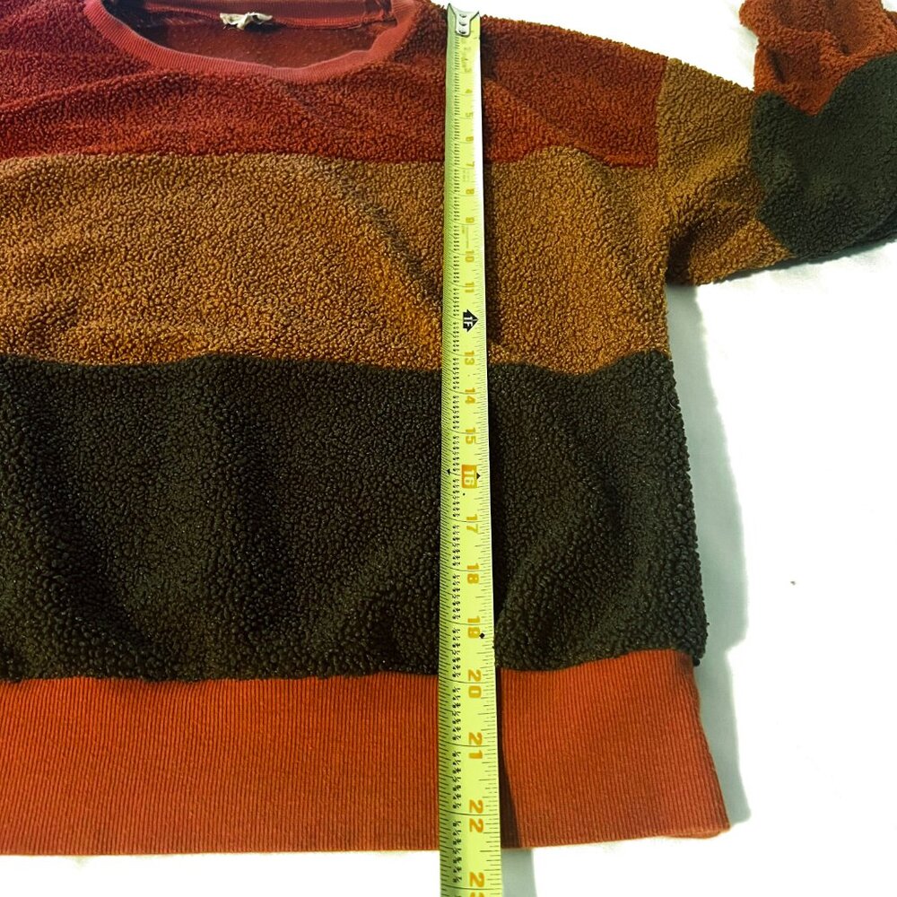 Hem & Thread Color Block Sherpa Fleece Pullover Sweater Small - Picture 7 of 8